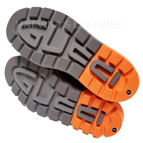 GUCCI BOOTS MENS GG LOGO CANVAS BLACK LEATHER LACE UP ANKLE sz 8 8.5 US - Picture 12 of 16